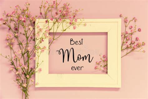 Vintage Photo Frame With Flower Arrangement English Text Best Mom Ever