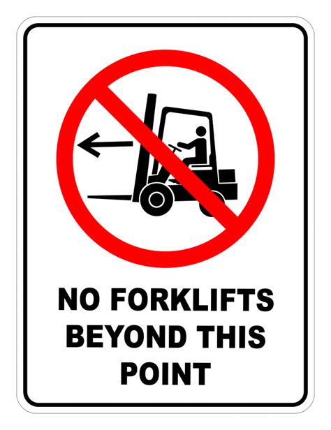 No Forklifts Beyond This Point Prohibited Safety Sign