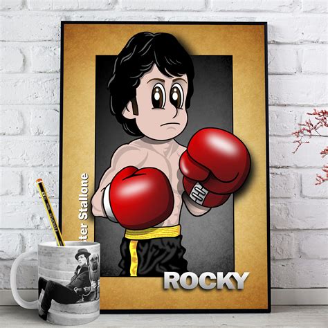 ROCKY, Sylvester Stallone, Cartoon, Custom Illustration, Digital Art ...