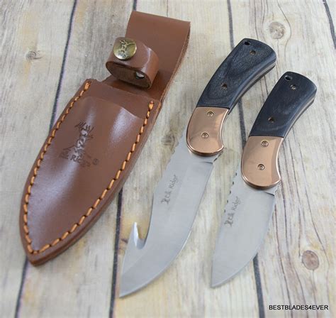 Elk Ridge Gut Hook Skinner And Small Hunter Fixed Blade Combo Knives With