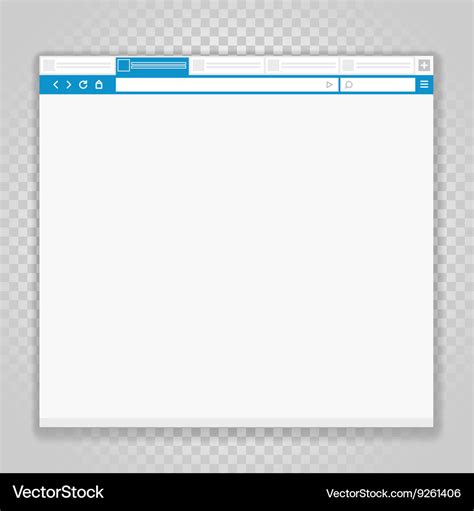 Opened Browser Window Template Past Your Content Vector Image