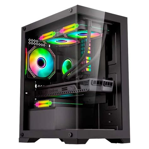 Gabinete Gamer Kmex Aquario Micro Atx Poseidon