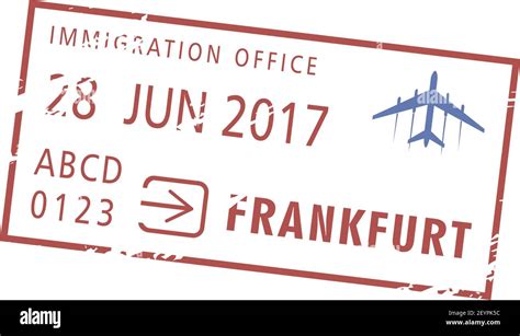 Frankfurt Immigration Office Isolated Visa Stamp Vector German Border