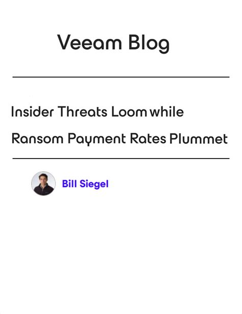 Insider Threats Loom while Ransom Payment Rates Plummet Free Blog