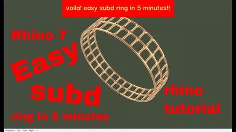 Rhino 3d Rhino Tutorial Easy Subd Ring In Rhino Rhino Tips Subd Tutorial Rhino3d