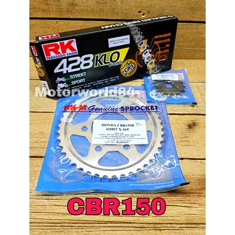 HONDA CBR150 CBR150R RKM SPROCKET SET RANTAI RK 428 KLO ORING GOLD