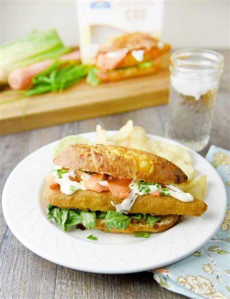 Pub-Style Beer Battered Cod Sandwich with Garlic Lime Sauce ⋆ Sprinkle Some Fun