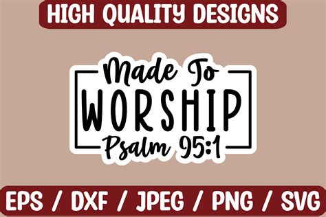 Made To Worship Psalm Sticker Design Graphic By Regular Creative