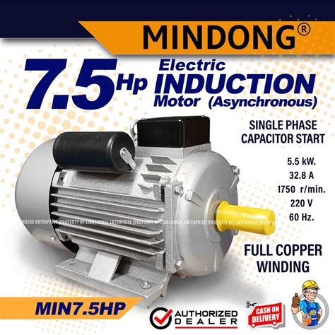 MINDONG Single Phase Induction Motor Electric Motor Full Copper