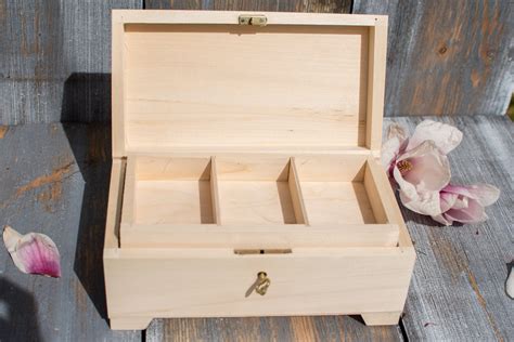 Unfinished wooden box closed with key,natural wood,lockable,box with ...