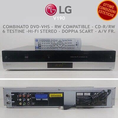 Videoregistratore Combinato Dvd Vhs Lg V Lettore Vcr Cassette Combo