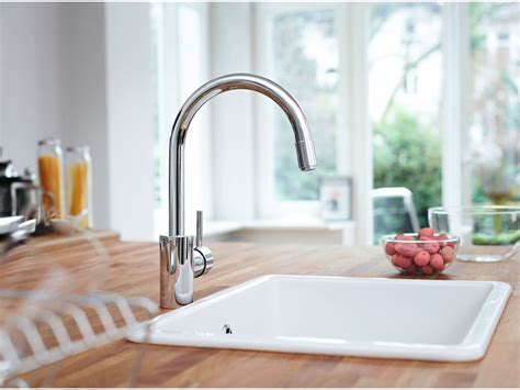 Grohe Concetto Gooseneck Pull Out Sink Mixer Tap Chrome Star From Reece