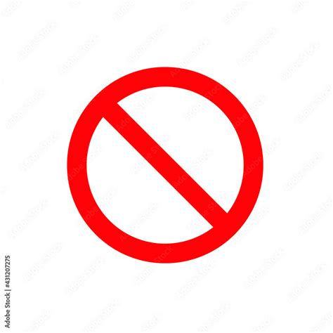 No sign, ban vector icon, stop symbol, red circle with oblique line ...