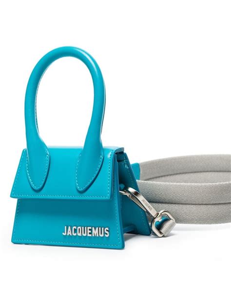 Jacquemus Le Chiquito Logo Plaque Mini Tote Bag In Turquoise Modesens