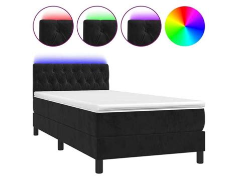 Clicnbuy Lits Cadres De Lit Sommier Tapissier Avec Matelas Et Led