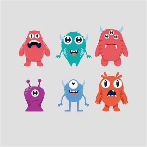 Premium Vector Cute Cartoon Monster Collection