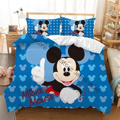 Mickey Mouse Bedding Set Mickey Mouse Comforter Sets Mickey Etsy