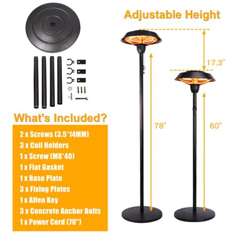 Zachvo Btu Electric Standing Patio Heater Reviews Wayfair