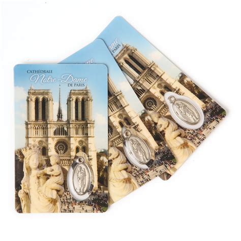 Set Of 3 Notre Dame Prayer Cards In French