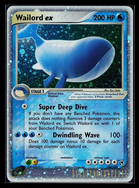 Pokemon Card Wailord Ex Sandstorm Holo Ultra Rare Ebay