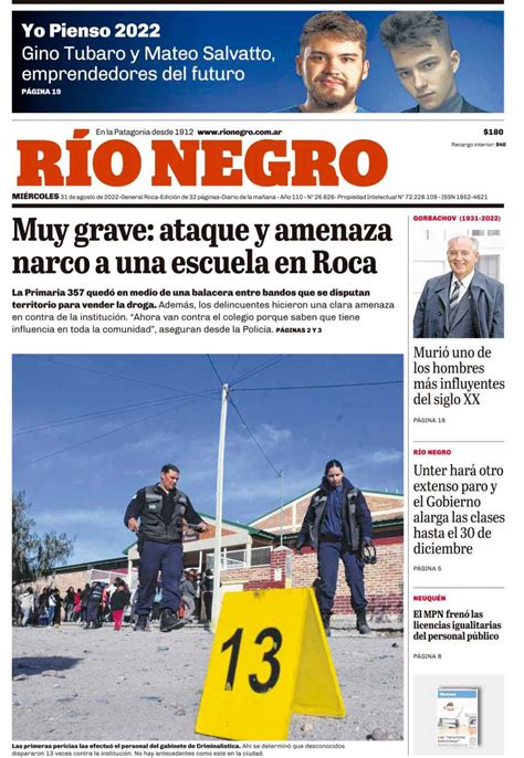 Tapas Diario Río Negro Periodismo En La Patagonia