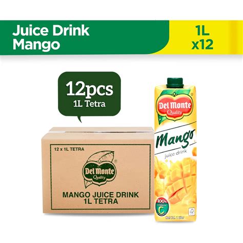 Del Monte Mango Juice Drink With All Natural Sweetness 1l X 12 Free T Shopee Philippines