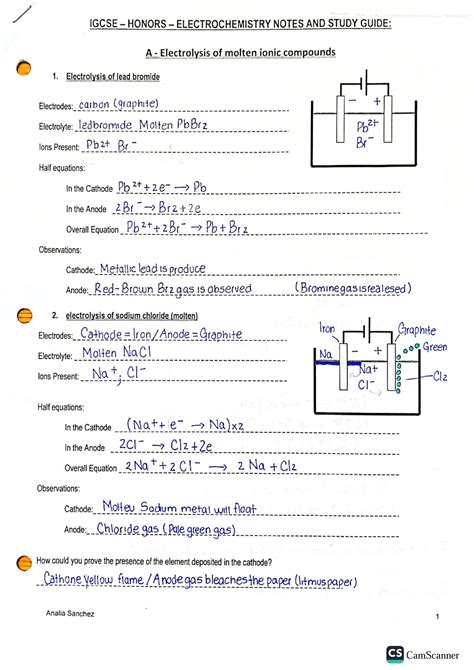 Electrochemistry Notes Chemistry Classes Ronald Reagan S H S