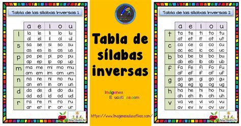 Tabla De Sílabas Inversas Imagenes Educativas