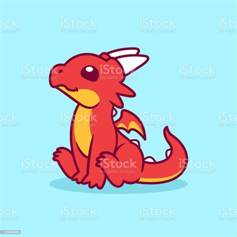 Cute Sitting Dragon Illustration Stock Illustration Download Image