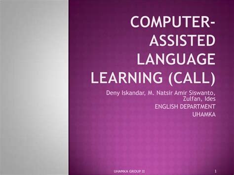 Computer Assisted Language Learning Ppt