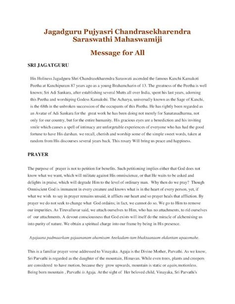 PDF Jagadguru Pujyasri Chandrasekharendra Saraswathi Fortune To