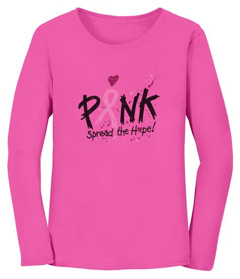 Tstars Tstars Pink Breast Cancer Awareness Spread The Hope Women Long