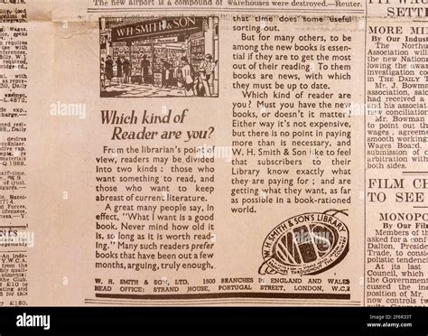 Advert For Whsmith And Sons Shop In The Daily Telegraph Replica 18th