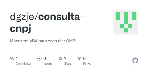 Github Dgzje Consulta Cnpj Macro Em Vba Para Consultar Cnpj