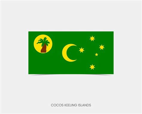 Premium Vector Cocos Keeling Islands Rectangle Flag Icon With Shadow