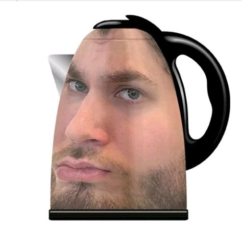 A Man S Face Is Reflected In The Side Of A Coffee Mug That Has An Image