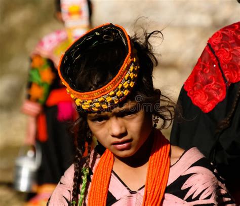 Portrait Of Kalash Tribe Woman In National Costume At Joshi Fest