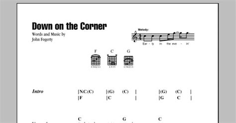 Down On The Corner (Guitar Chords/Lyrics) - Print Sheet Music Now