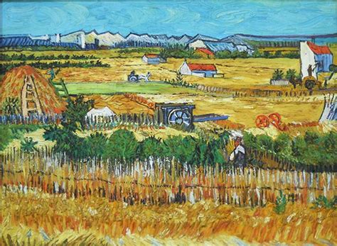 Vincent Van Gogh Harvest Or Harvest At La Crau With Montmajour In The