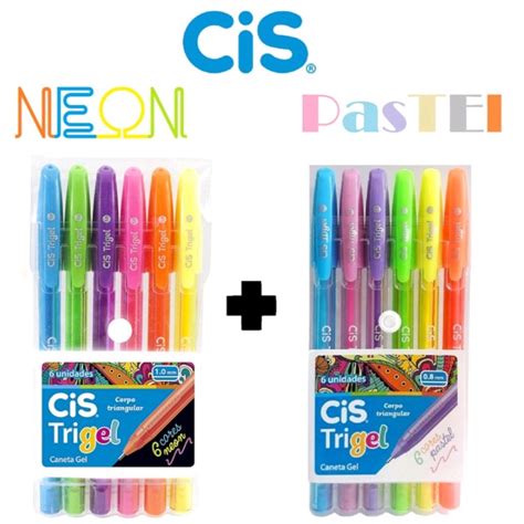 Caneta Gel Triangular Trigel Cis Mm Kit C Und Pastel Neon