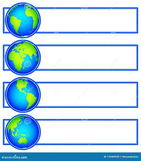 Globes banner set stock vector. Illustration of decoration - 110480929