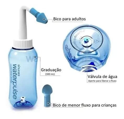 Limpador De Nariz Lavagem Nasal Eficiente 300ml 2 Bicos Parcelamento