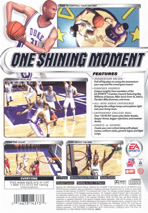 NCAA March Madness 2002 Cover Or Packaging Material MobyGames