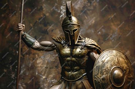 Premium Photo | Spartan Warrior in Armor Holding Spear