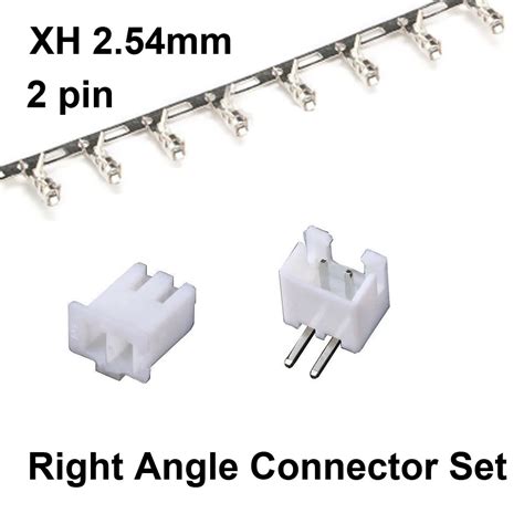 50 Sets JST XH 2 54 2 Pin Right Angle Connector Plug Male Female