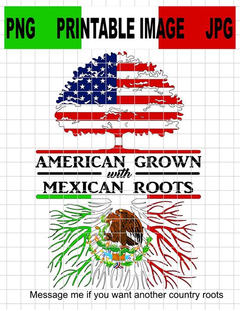 American Grown With Mexican Roots And Png Digital Files Etsy