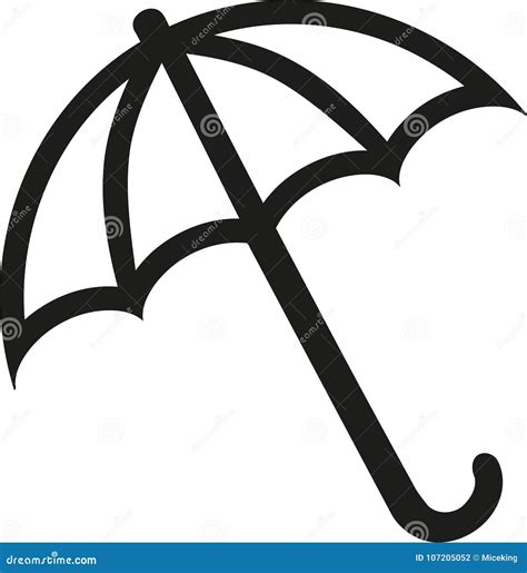 Umbrella Outline Vector Stock Vector Illustration Of Open