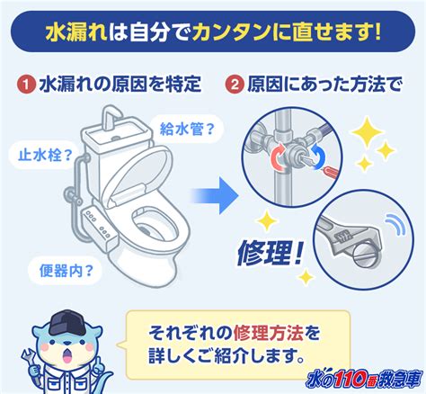 【原因別】トイレ水漏れは自分で直せる！5分でわかる失敗しない修理法｜水の110番救急車