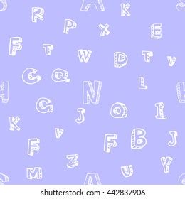 Hand Drawn Alphabet Letters Seamless Pattern Stock Vector Royalty Free