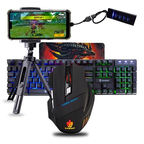 Kit Mobilador Completo Gamer Barato P Jogar Free Fire Teclado E Mouse